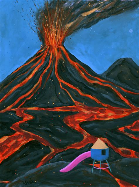 Backyard Volcano / Gouache illustration :: Behance