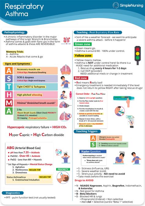 Asthma 1 Notes Simple Nursing Respiratory Asthma Signs And Symptoms