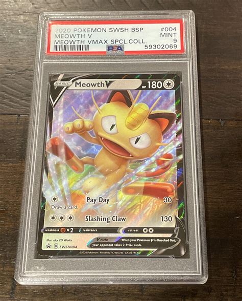 Mavin 2020 Pokemon SWSH BSP Meowth V VMAX Special Collection Promo