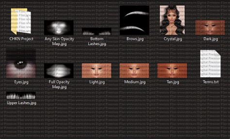 Imvu Mesh Head Crystal High Quality  Texture Opacity Maps Free