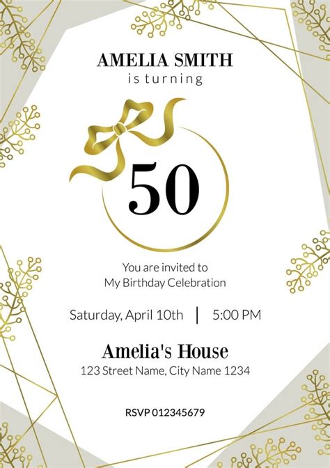 Invitation Card Design For 50th Birthday Party Cheapfor Sale Pinnaxis