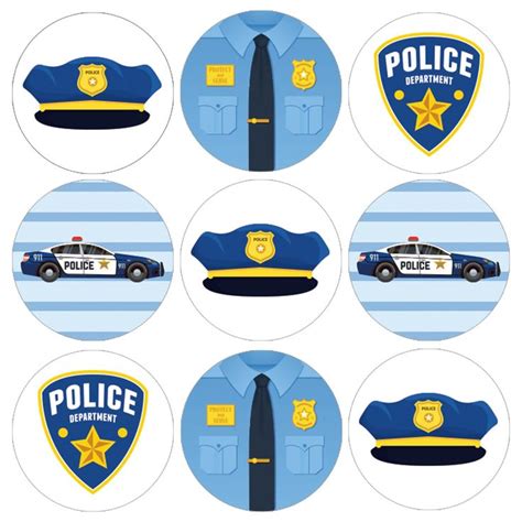 Police Officer Birthday Party Stickers For Chocolate Kisses Etsy