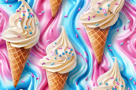 Swirl Ice Cream Cones With Sprinkles Graphic By Sun Sublimation