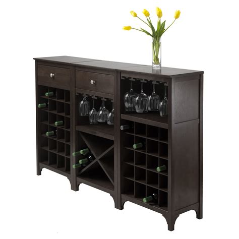 20 Wine Bottle Cabinet with 12 Wine Glasses Rack Storage Holder Home ...