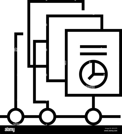 Collecting Charts Line Icon Concept Sign Outline Vector Illustration