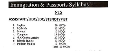 Immigration And Passport Office Test Nts Roll No Slip 2024 Test Date