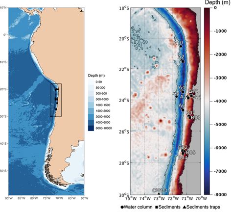 Study area. (a) Bathymetric map of the eastern south Pacific Ocean ...