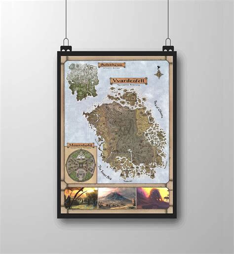 Morrowind Vvardenfell Map The Elder Scrolls 3 High Quality Large