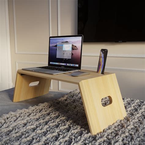 Wooden Foldable Laptop Stand Portable Lap Desk Laptop Bed Etsy Canada