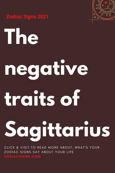 The Negative Traits Of Sagittarius Zodiac Shine