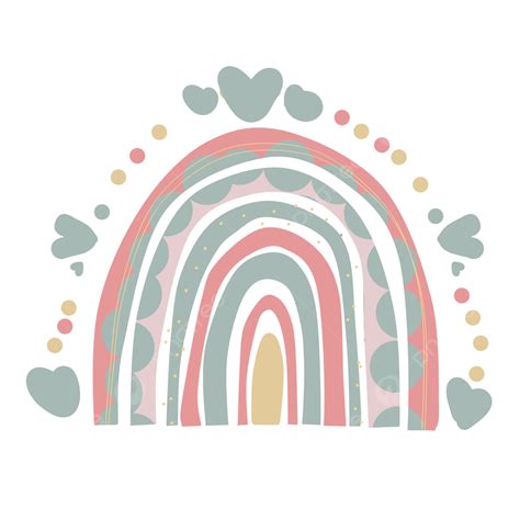 Boho Rainbow In Pastel Colors Boho Rainbow Pastel Colors Png