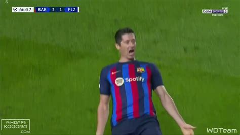 Robert Lewandowski Rare Celebration Barcelona Vs Viktoria Plzeň Ucl