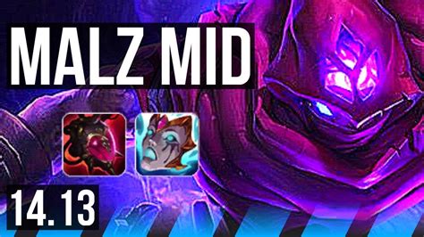 MALZAHAR Vs NAAFIRI MID Rank 1 Malz 3 1 8 EUW Challenger 14 13