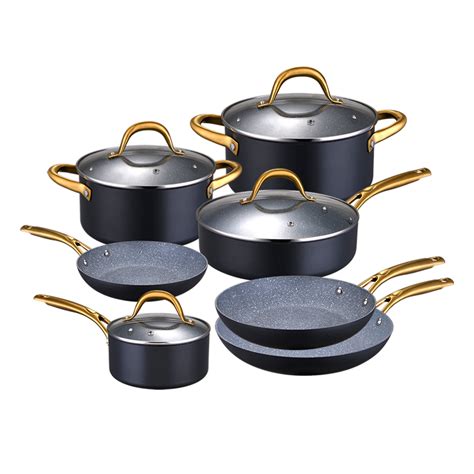 Hard Anodized Aluminum Cookware Set Induction Cooker Non Stick Luxury ...