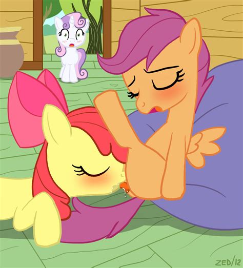 Xbooru Apple Bloom Blush Caught Cub Cutie Mark Crusaders Equine