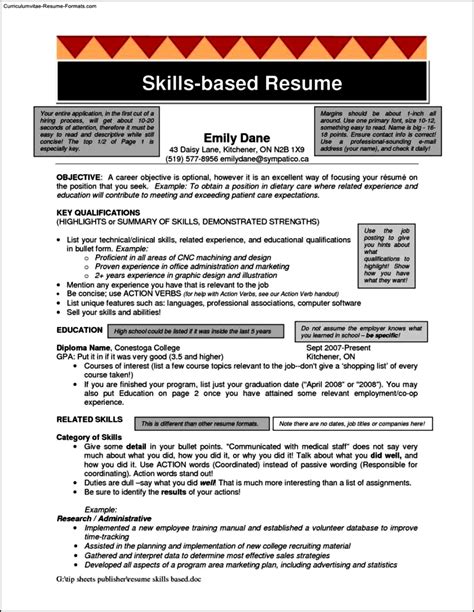 Skills Resume Template Word Free Samples Examples Format Resume