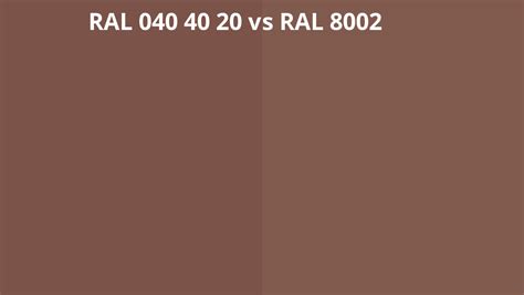 RAL 040 40 20 Vs 8002 RAL Colour Chart UK