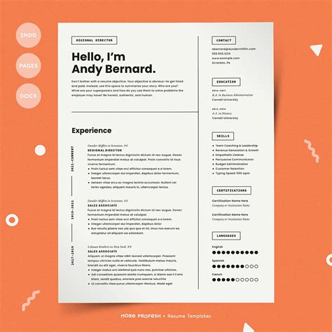 Modern Resume Template Cv Behance