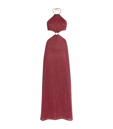 Womens Os Ree Burgundy Lumi Re Cut Out Maxi Dress Harrods Uk