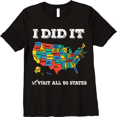 Visited All 50 States Usa Map For Travel Champion Lover T Shirts Tees