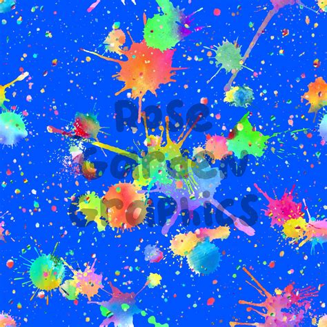 Blue Neon Paint Splatter Seamless Image Seamless Pattern Etsy