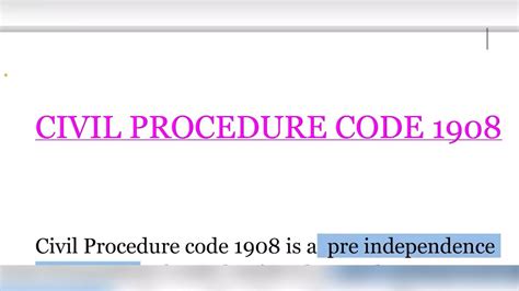 Civil Procedure Code Introduction Important Definitions