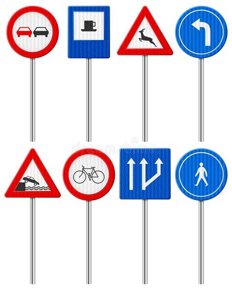 Insieme Del Segnale Stradale Di Traffico Illustrazione Vettoriale