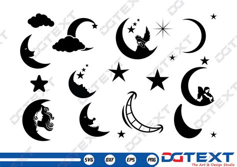 Moon Svg Silhouette Cricut File Vector File Clipart Etsy