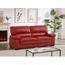 Canap Places En Cuir De Buffle Rouge Mimas Cdiscount Maison