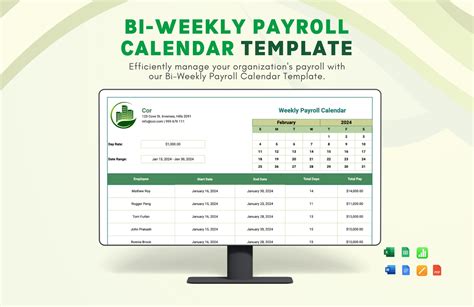 2024 Biweekly Payroll Calendar Template Excel Pdf 2020 Dixie Frannie