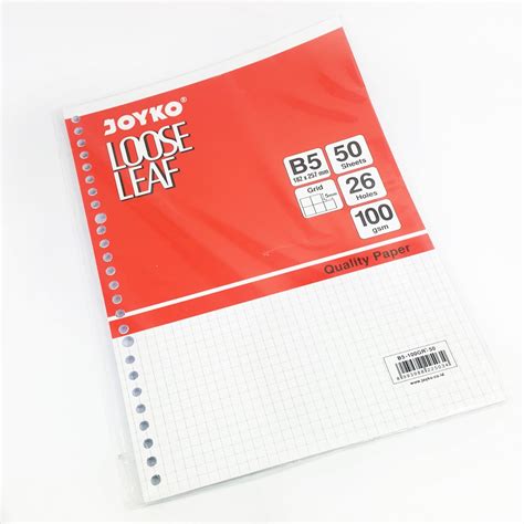 Jual Loose Leaf Isi Kertas File Binder Joyko B5 100GR 50 Lembar Grid