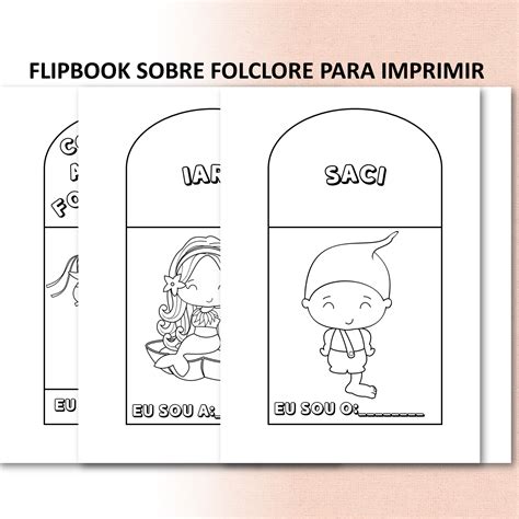 Flipbook sobre folclore para imprimir Clécia Teixeira