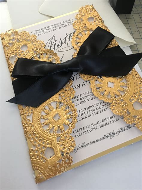 Gold And Black Wedding Invitation Weddinginvitation Black Wedding