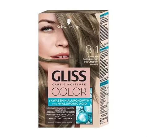 GLISS CARE MOISTURE COLOR FARBA DO WŁOSÓW Z KWASEM HIALURONOWYM 8 1