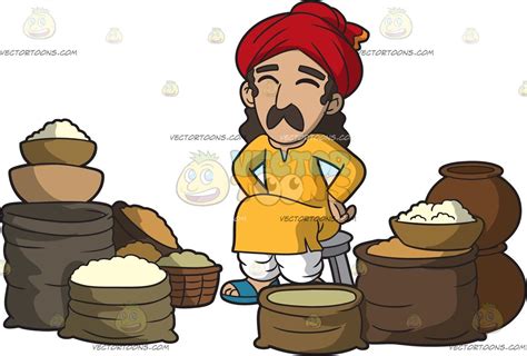 An Indian Merchant Selling Rice And Curry Spices Curry Spices Long