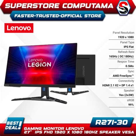 Jual Monitor Led Lenovo R I Ips P Fhd Hz Hdmi Dp Ergo