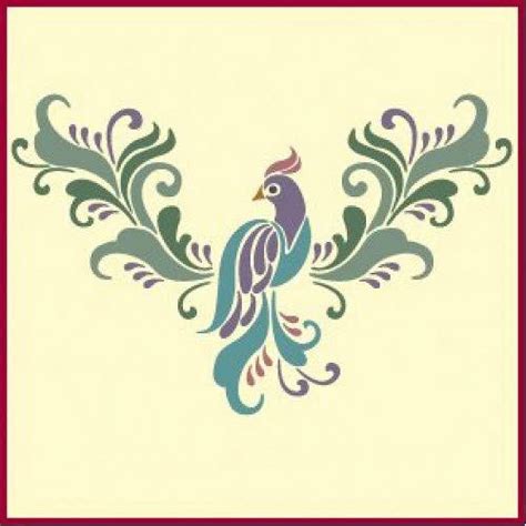 Rosemaling Bird Stencil Rose Painting Scandinavian Decorative Folk Painting Mylar Plastic