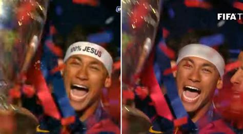 Foot Les Images Du Bandeau J Sus De Neymar Censur E Par La Fifa