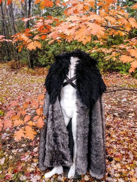 Dire Wolf Cloak Fur Cloak Mangolian Fur Warm Coat Custom Cloak Etsy