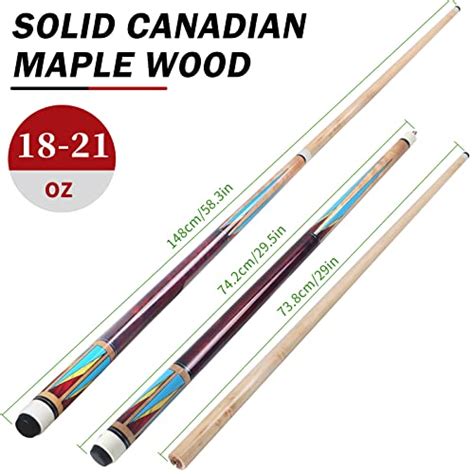 AKLOT Pool Cue Billiard Pool Cue Sticks 58 Canadian Maple Wood Unique