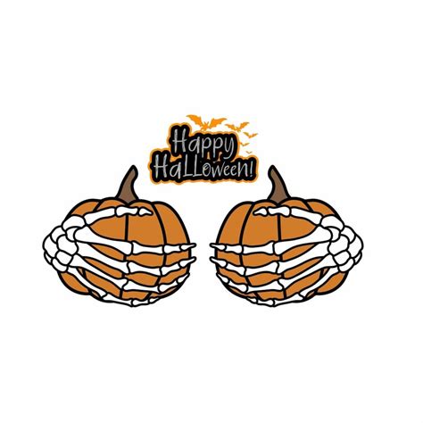 Skeleton Hands Pumpkin Boob Png Halloween Sublimation Graphic Spooky