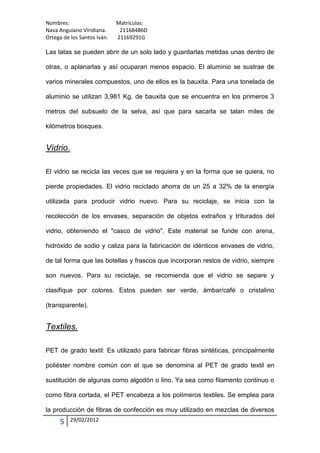 Materiales Que Se Pueden Reciclar Pdf