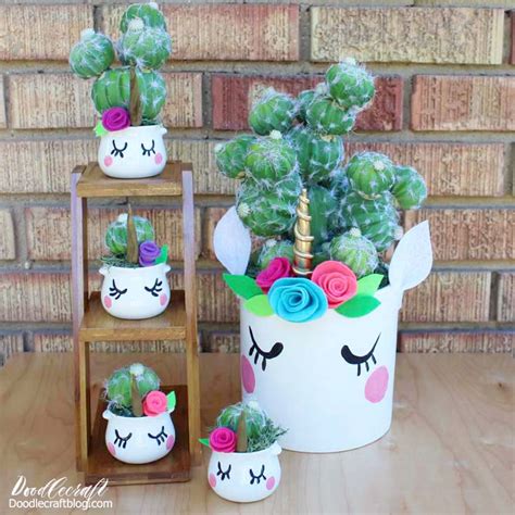 Unicorn Cactus Flower Planter Pots Craft DIY