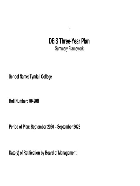 Fillable Online DEIS Three Year Plan Fax Email Print PdfFiller