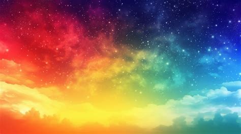 Premium Photo | Rainbow over the clouds wallpaper