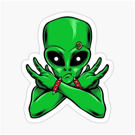 Alien Rock Star Rock N Roll UFO Sticker For Sale By Markz66 Redbubble