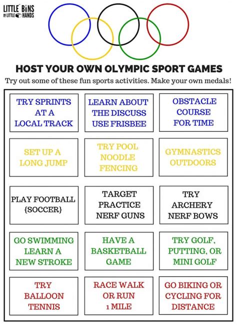 Printable Olympic Schedule Lorraine J Anderson