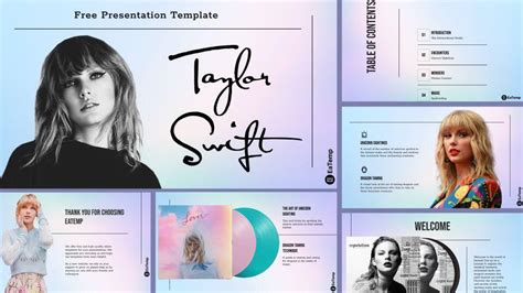 Taylor Swift PPT Presentation Template - EaTemp