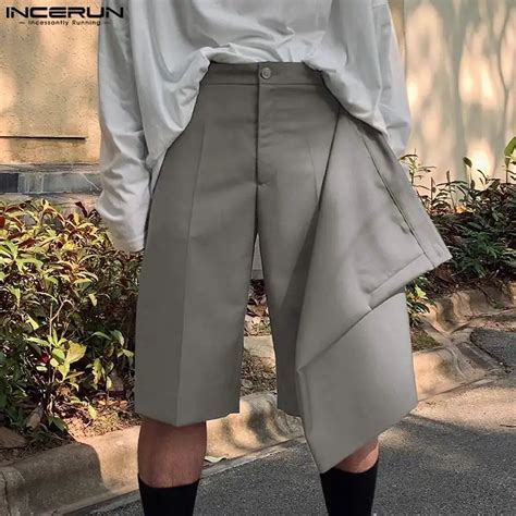 INCERUN Pantalones Cortos Con Botones Para Hombre Ropa De Calle Holgada