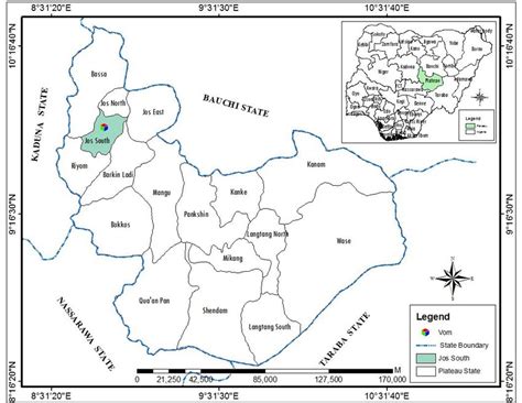 Map Of Plateau State Showing Sample Location Source Modified From